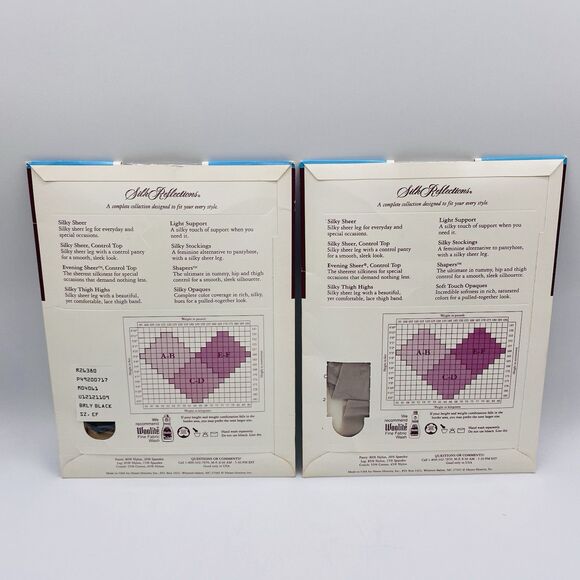 VTG Hanes Silk Reflections Sheer Control Top Sandalfoot Barely Black/Clay 717/EF - Picture 2 of 2